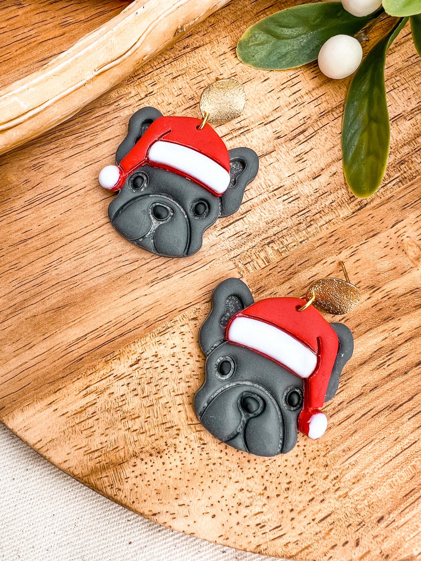 Santa Bulldog Dangles