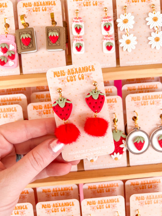 Strawberry Puff Dangles