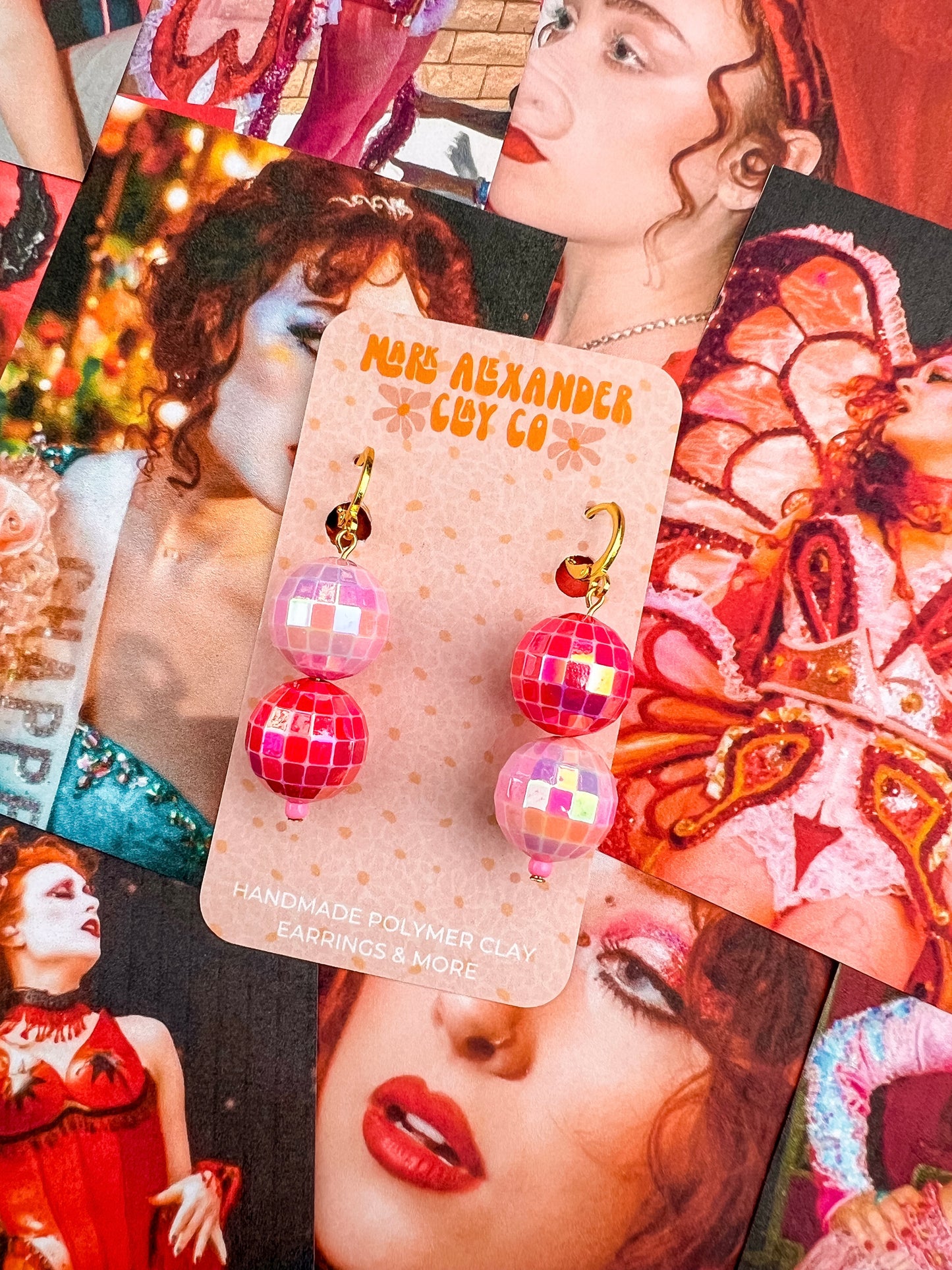 Mismatched Double Disco Ball Beaded Huggies