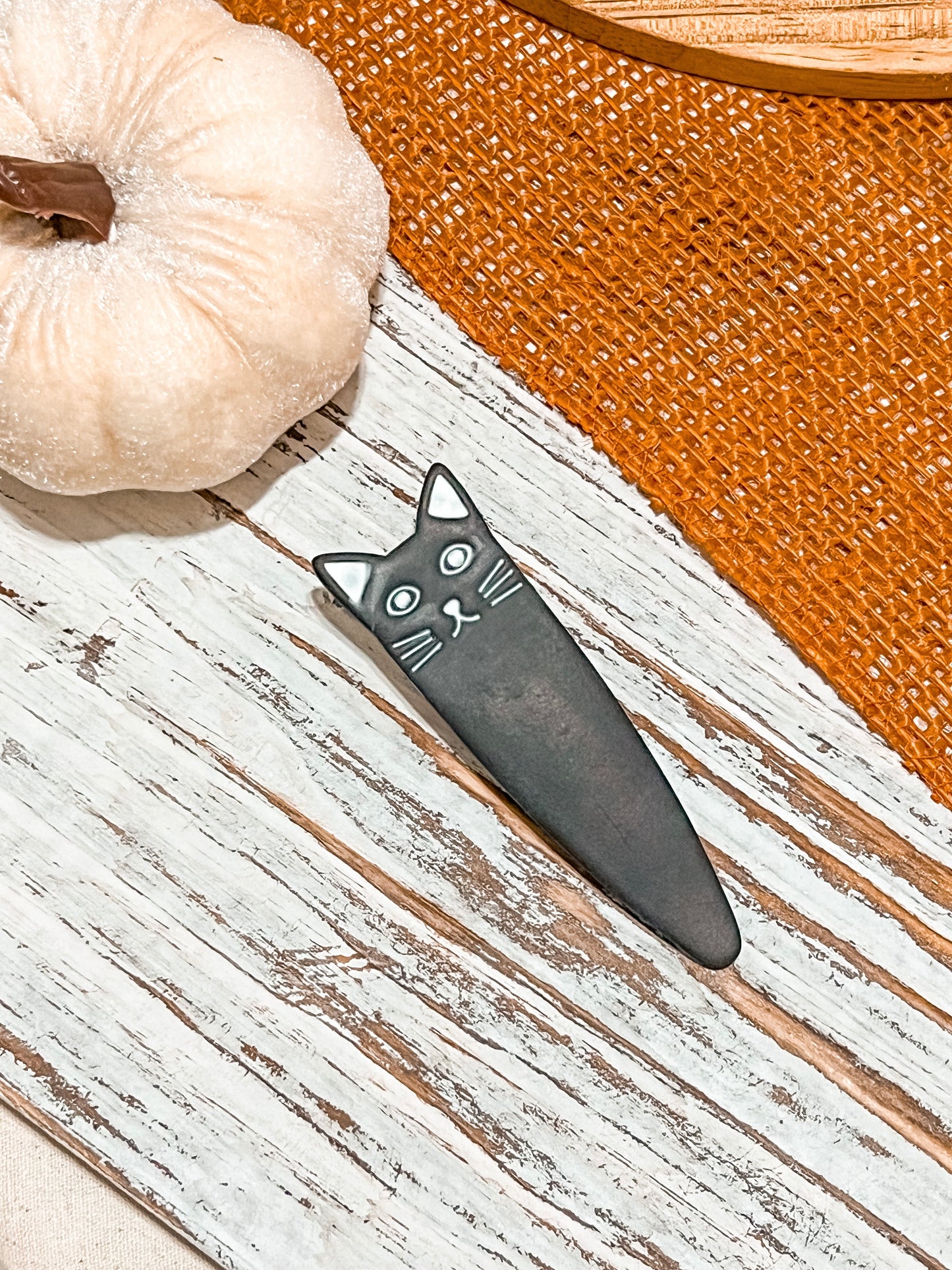 Black Cat Barrette Hair Clip