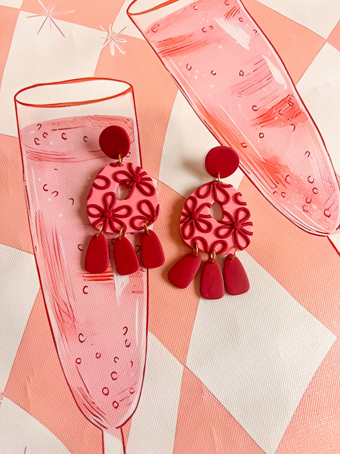 Girly Pop Flower Dangles