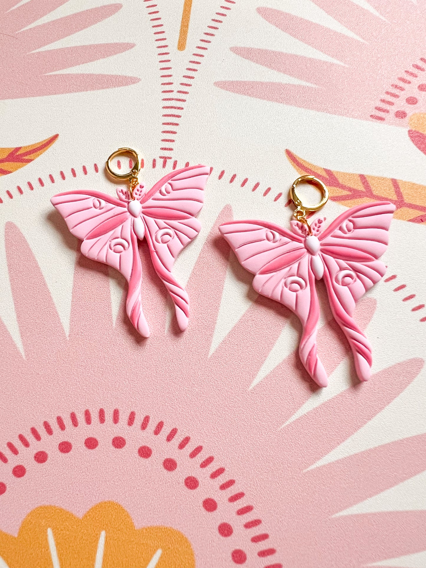 Girly Luna Moth Huggies