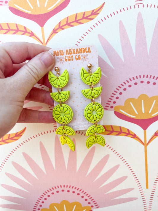 Lime Moon Phase Dangles