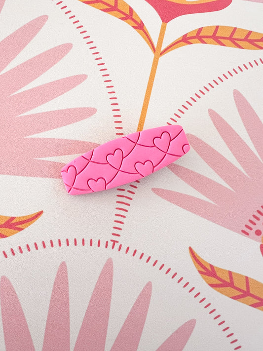 Quilted Hearts Barrette Hair Clip
