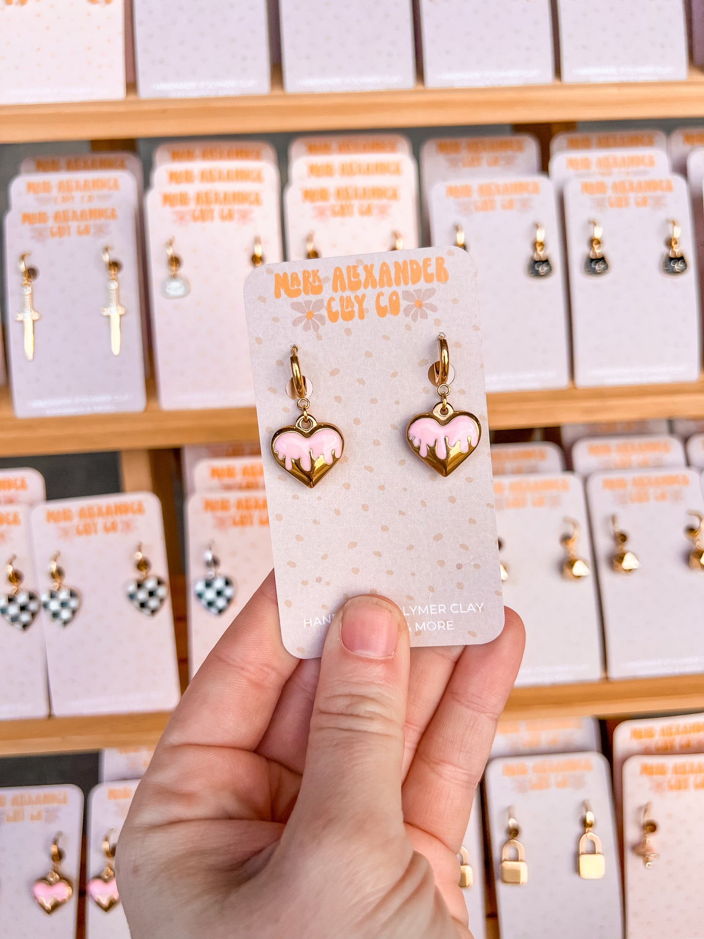 Gold Filled Drippy Heart Huggies