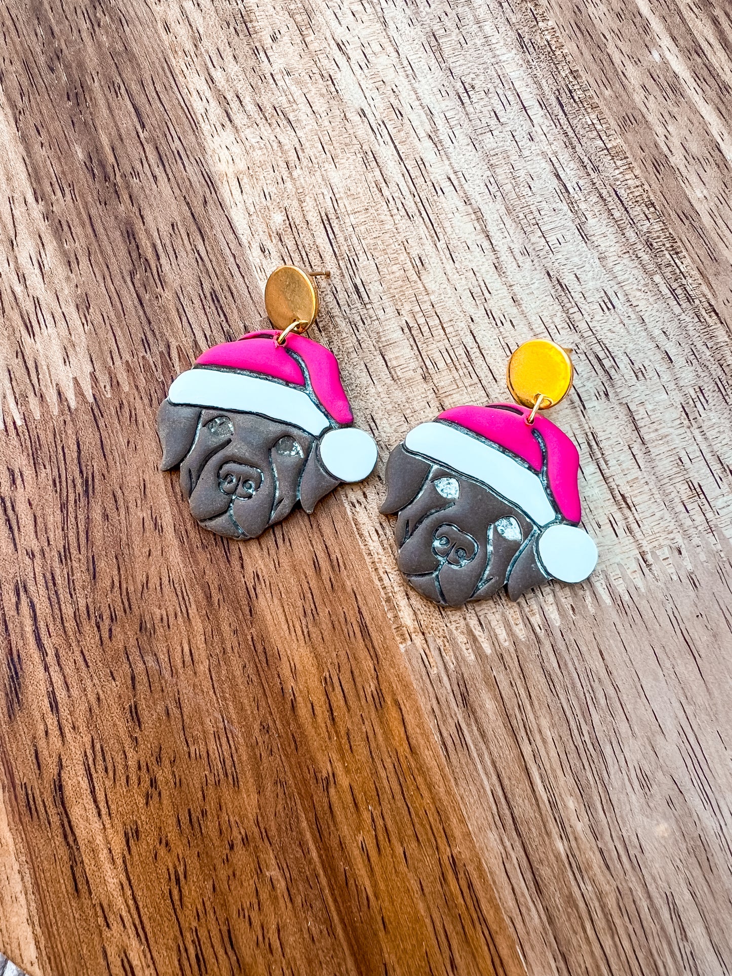 Santa Puppy Dangles