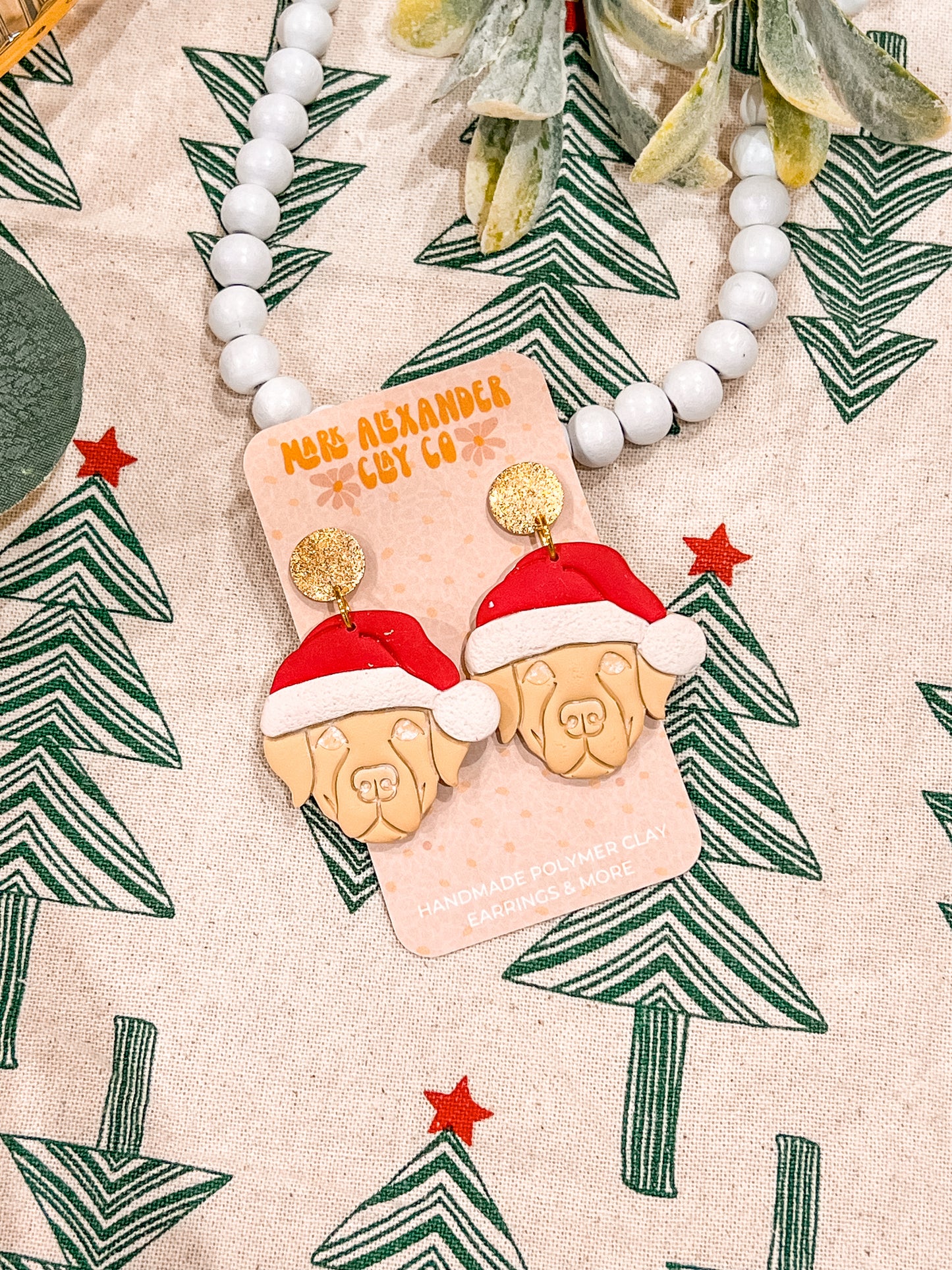 Santa Puppy Dangles