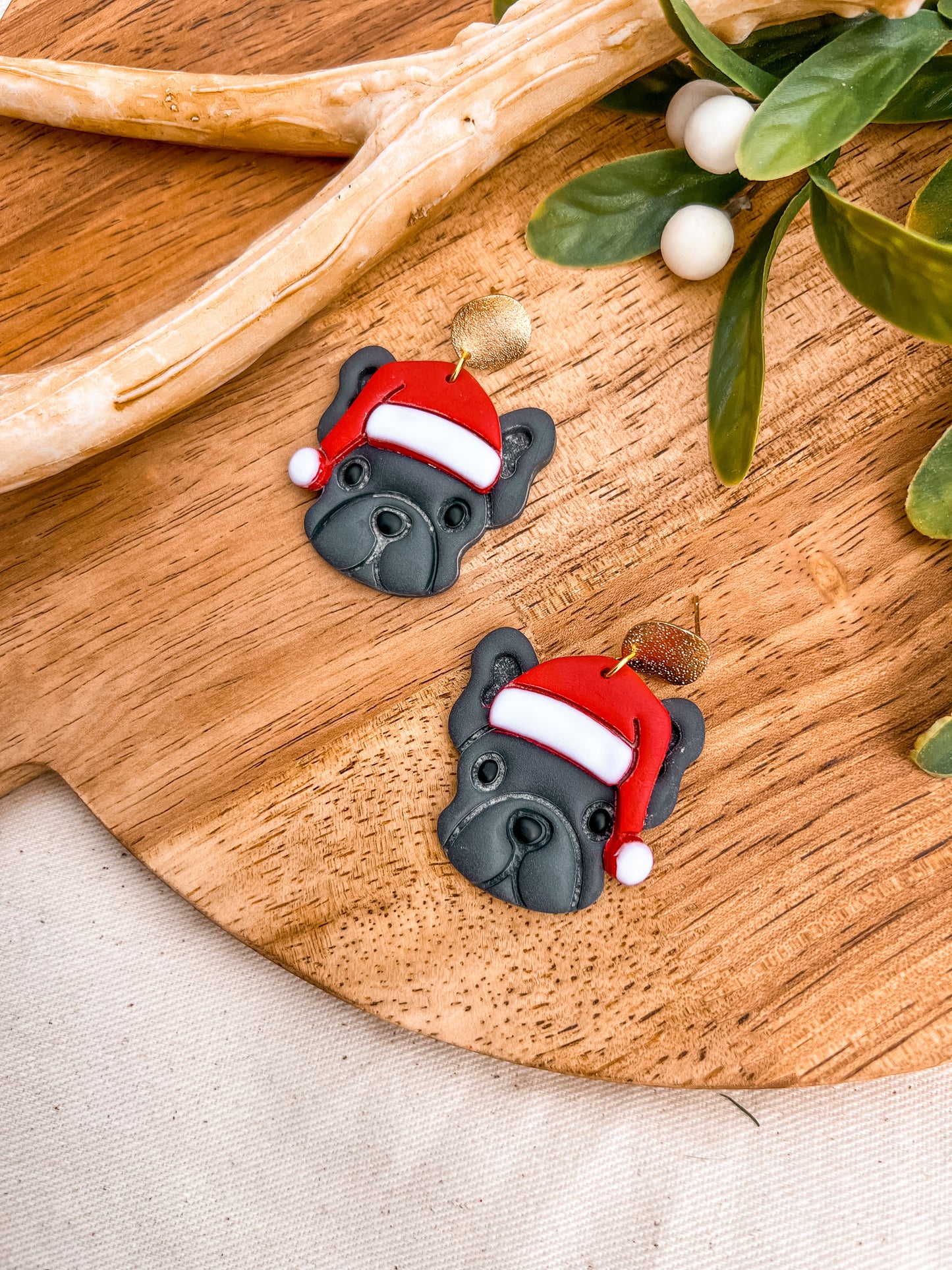 Santa Bulldog Dangles