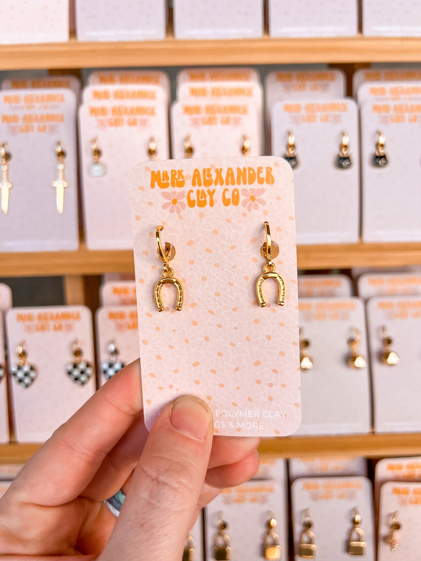 Gold Plated Horseshoe Huggies