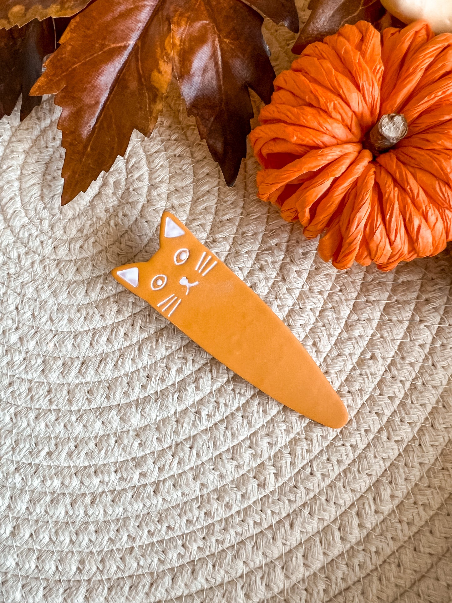Orange Cat Barrette Hair Clip