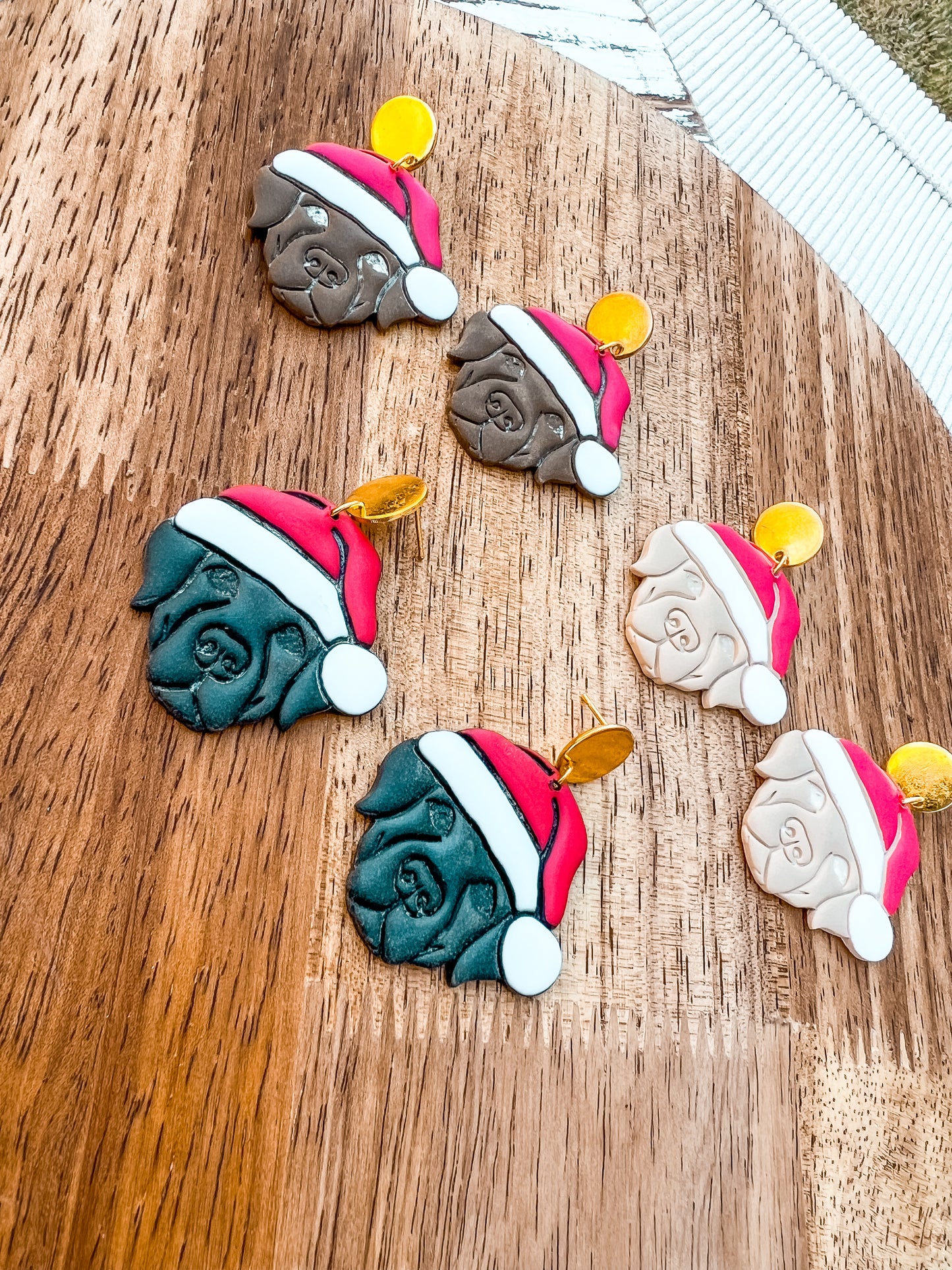Santa Puppy Dangles