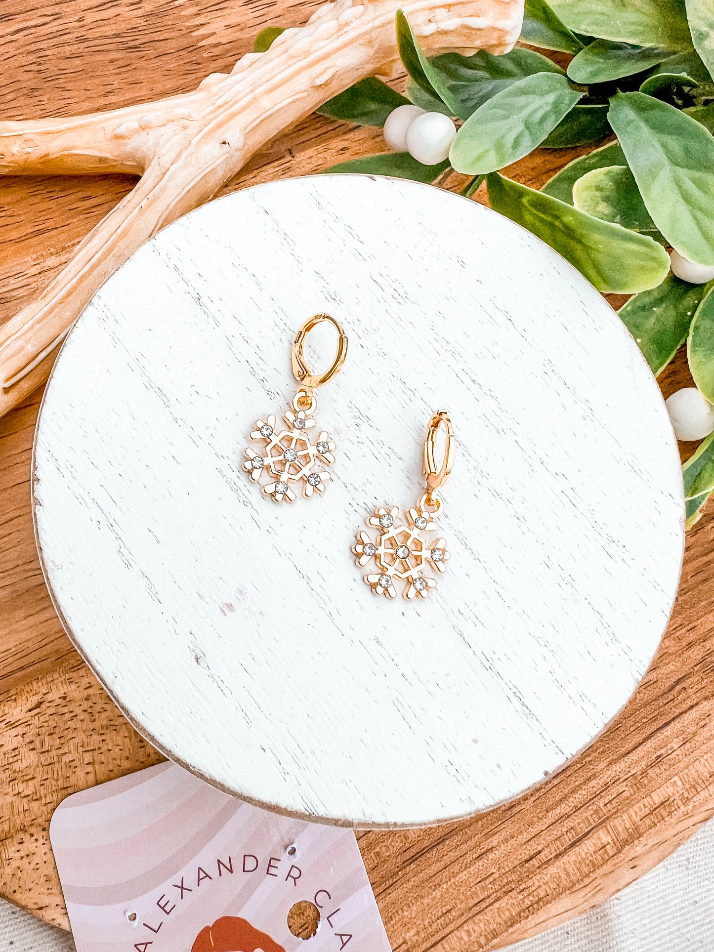 Gold Filled Snowflake Huggie