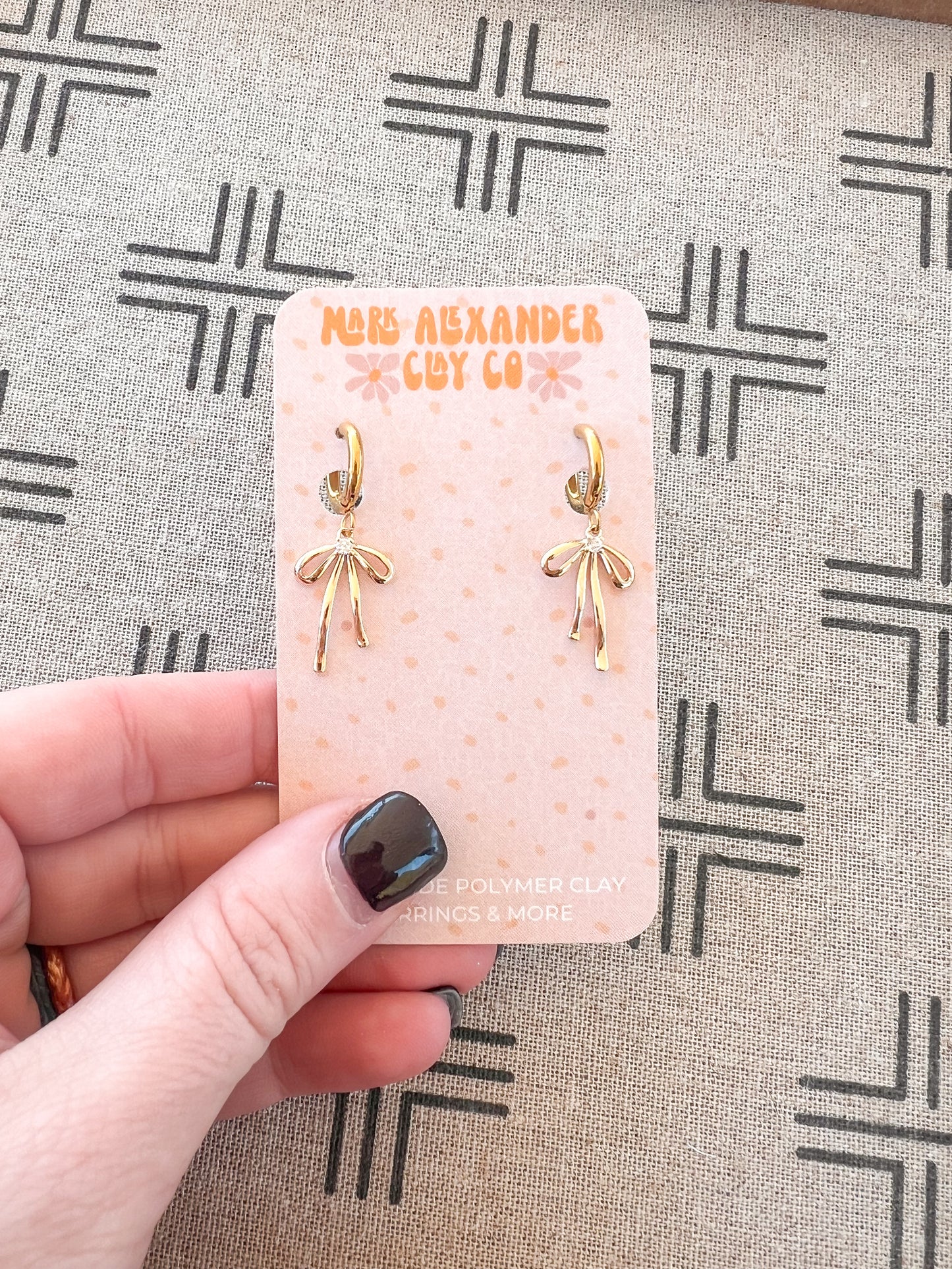 Gold Platted Mini Bow Huggies