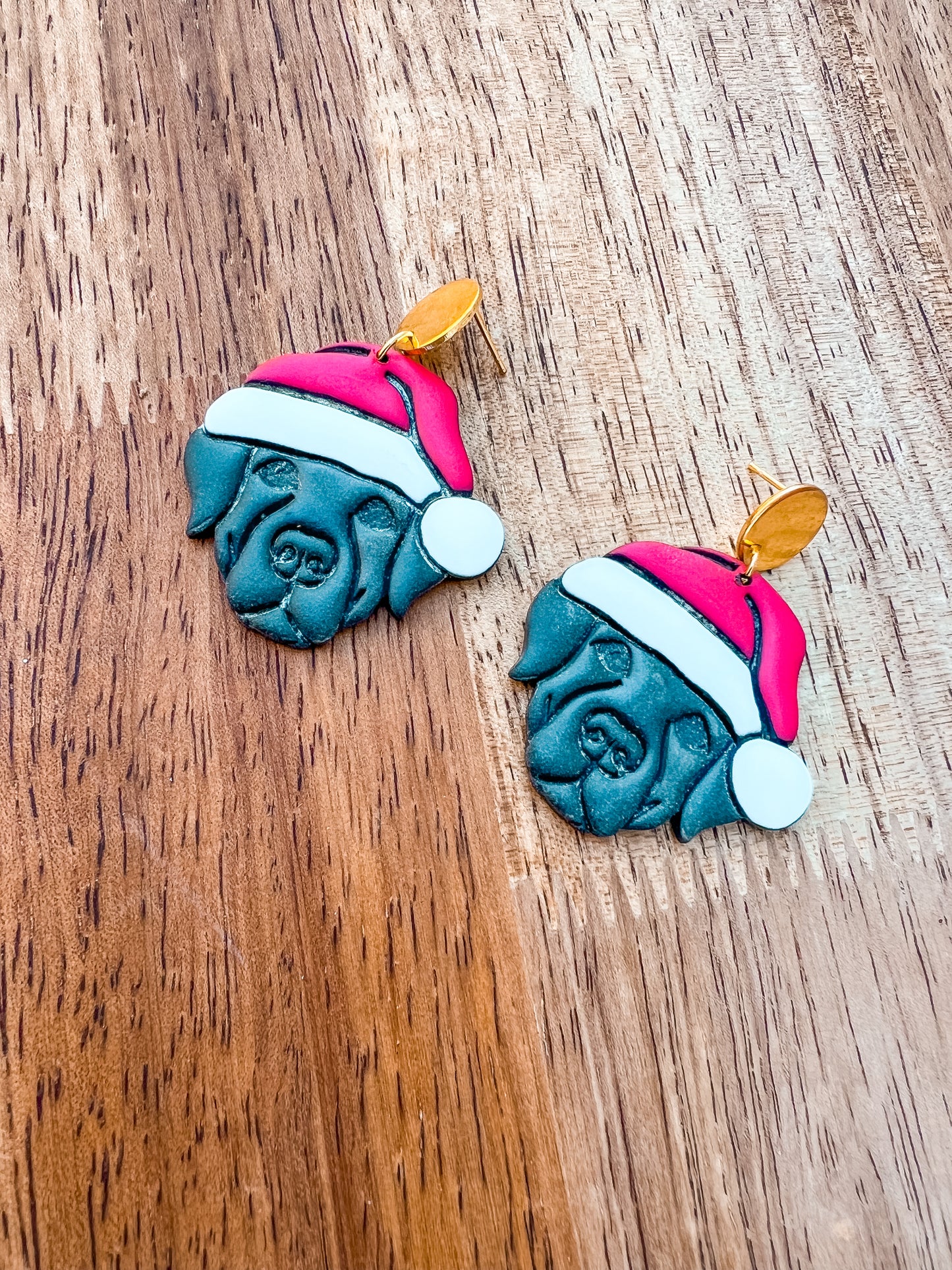 Santa Puppy Dangles
