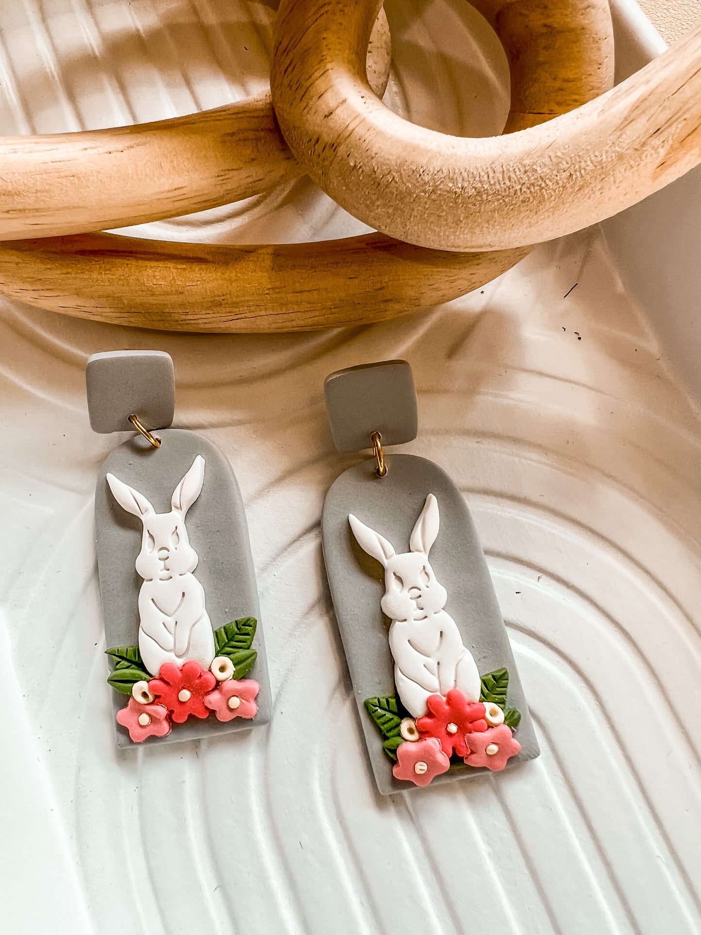 Floral Bunny Dangles