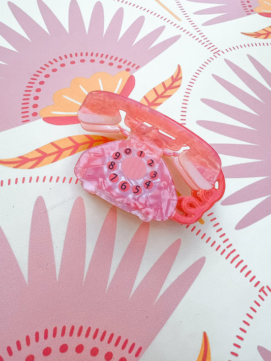 Old Time Phone Claw Hair Clip