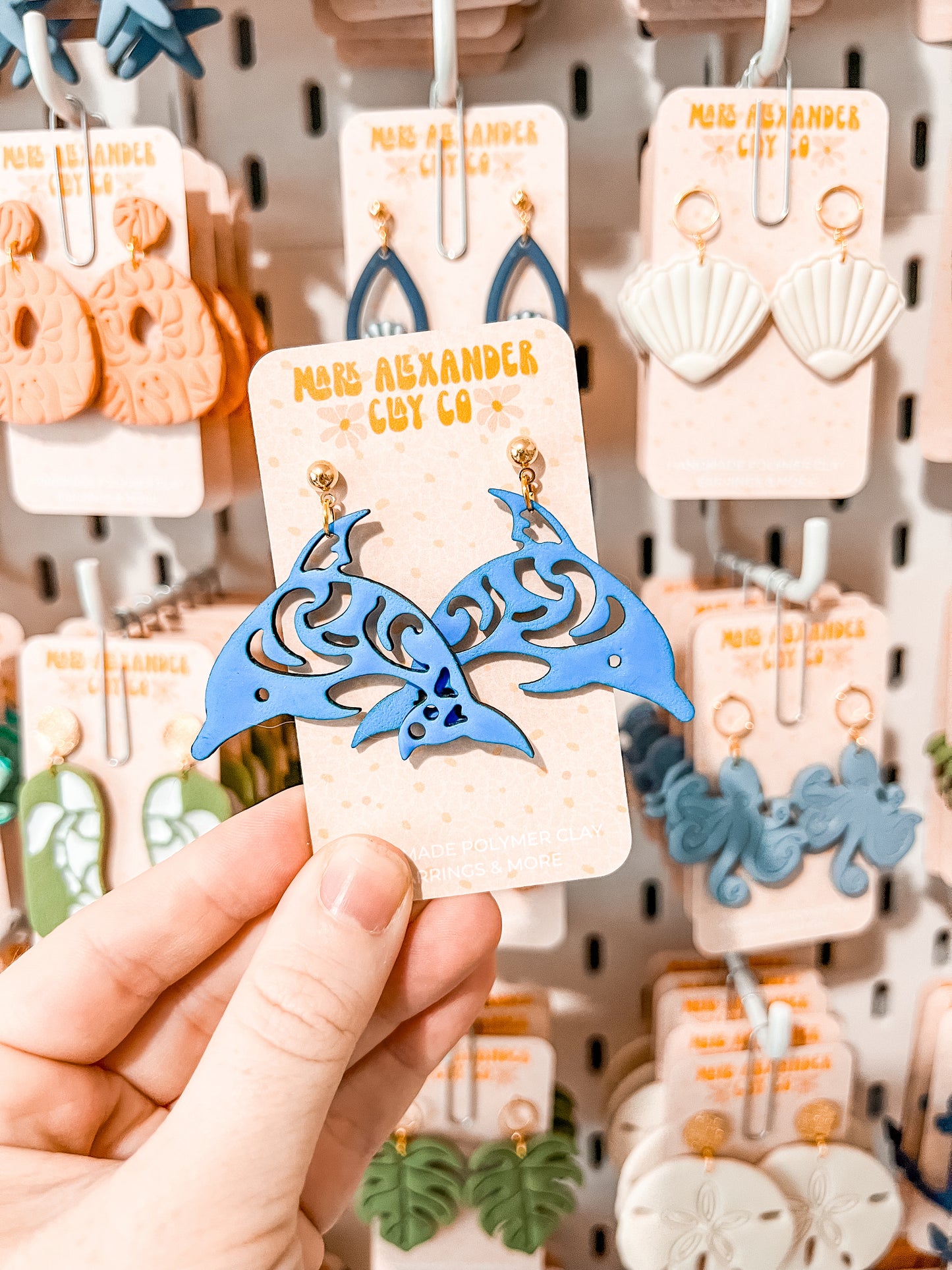 Clay Coated Laser Cut Dolphin Dangles