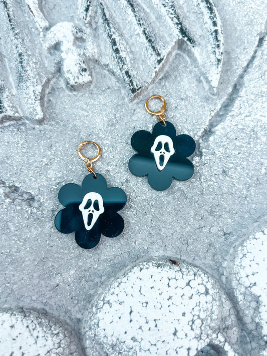 Acrylic Ghostface Flower Huggies