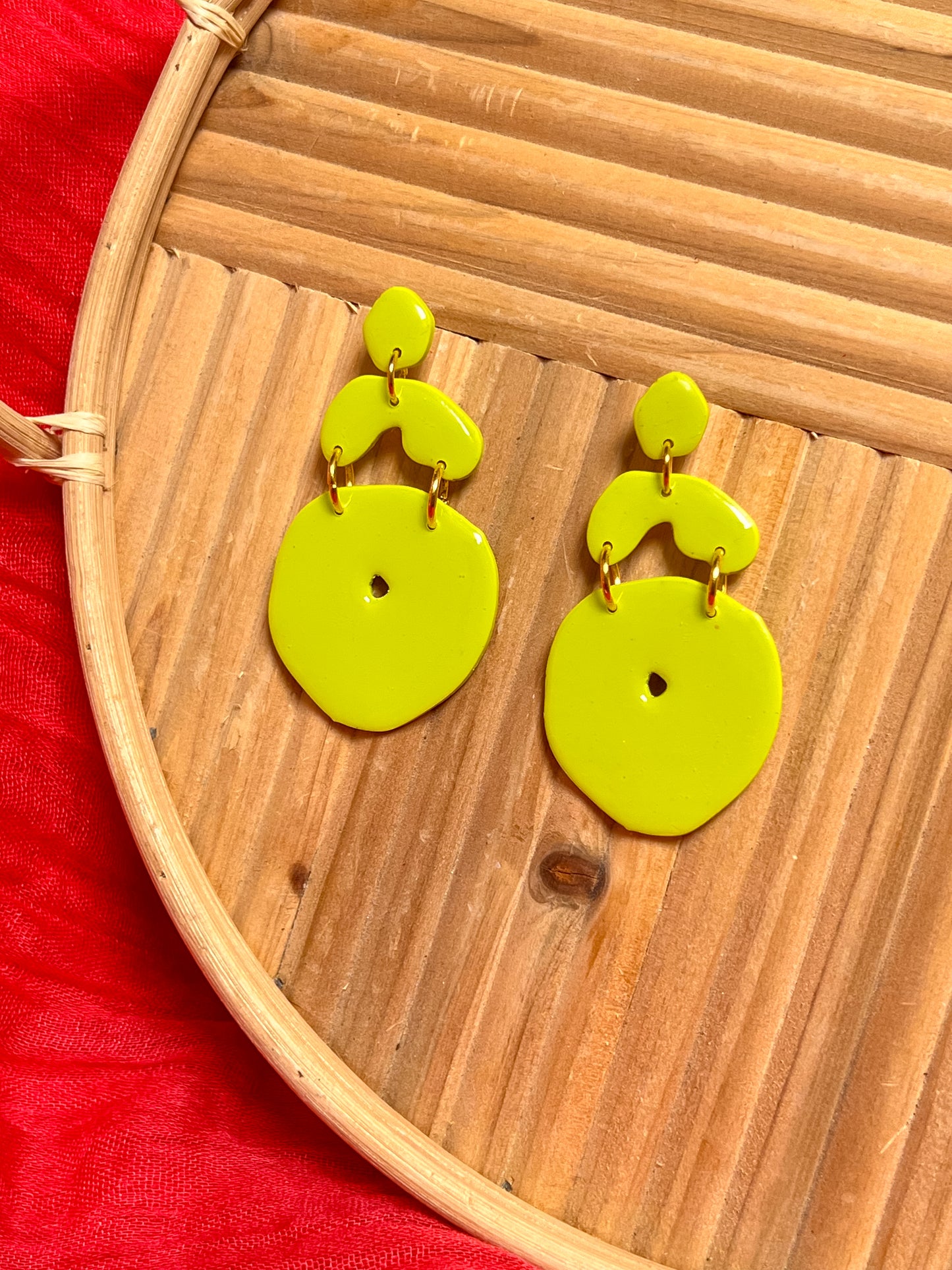 Lime Green Organic Dangles