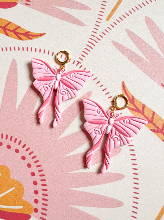 Girly Luna Moth Huggies