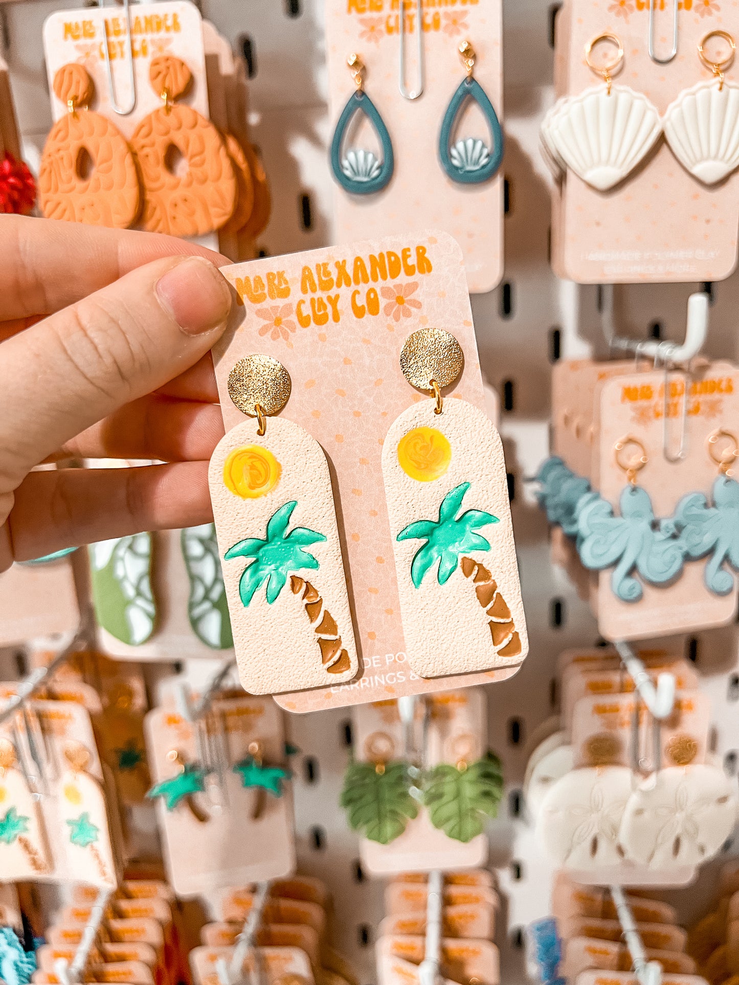 Clay Filled Palm Tree Dangles