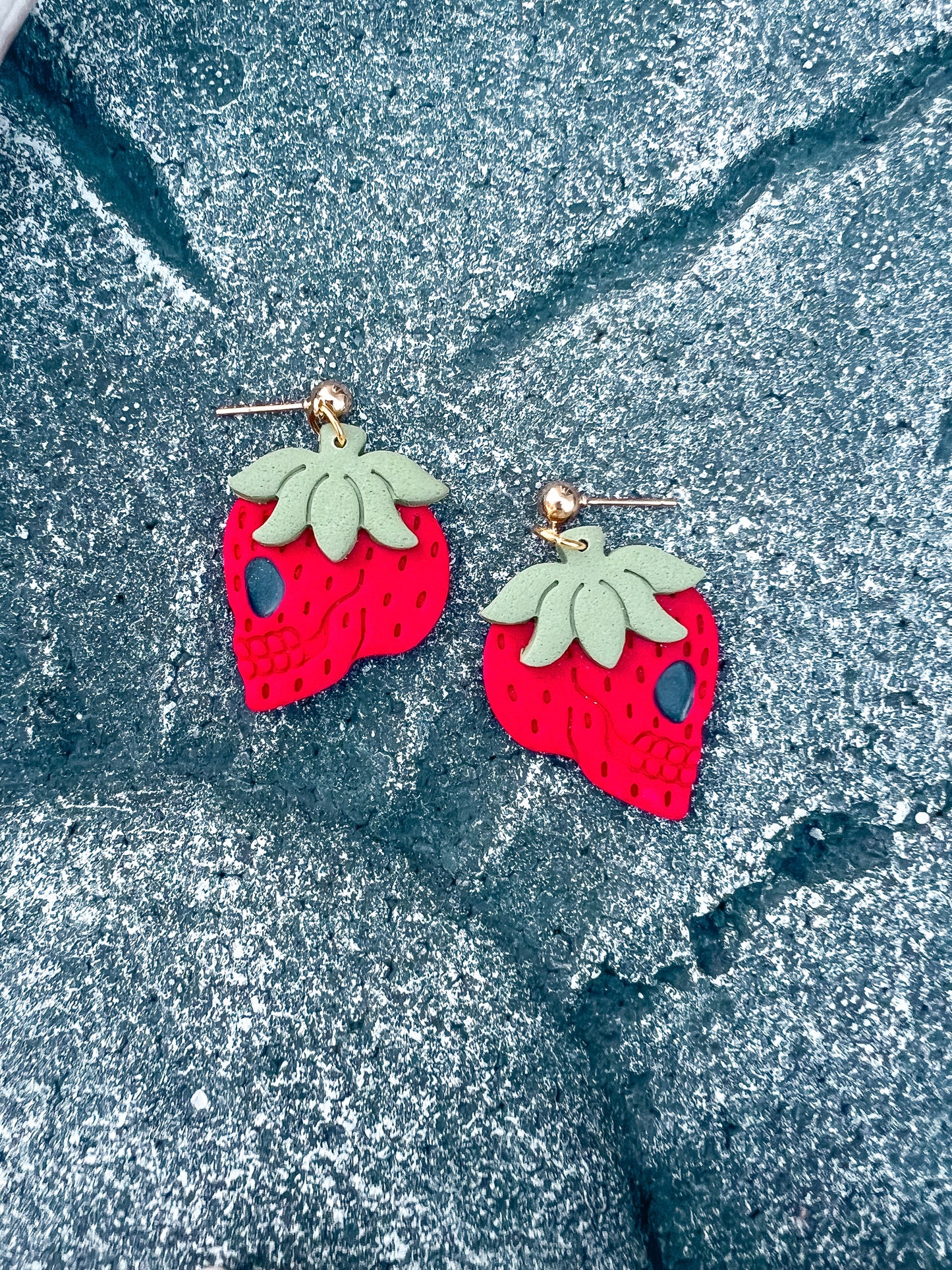 Strawberry Skull Dangles