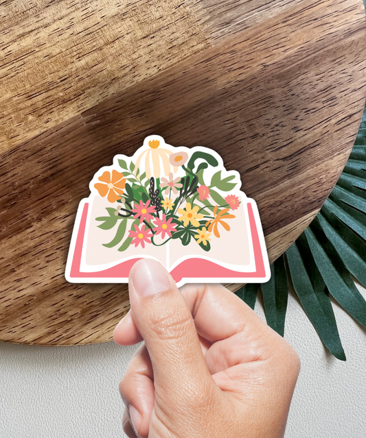 Floral Book Sticker