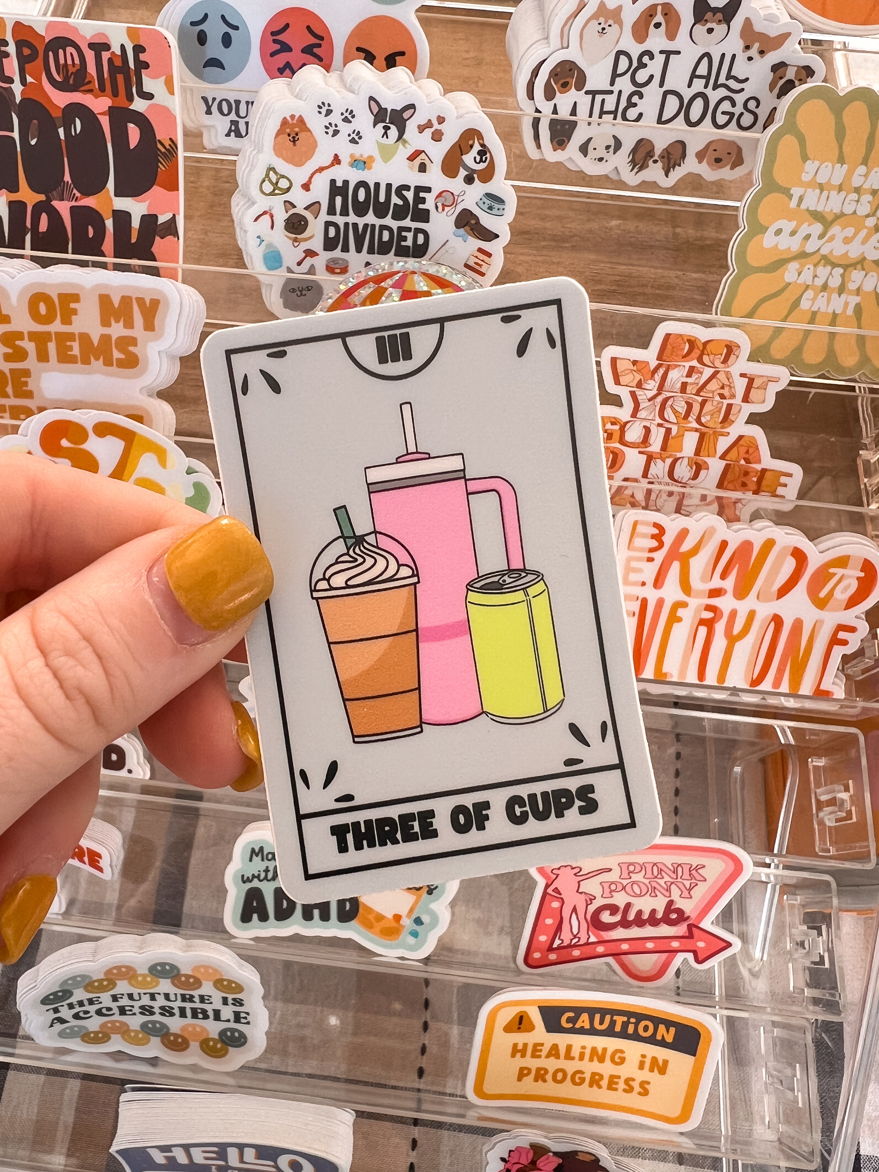 Cup Stack Sticker Three Of Cups Sticker – Mark Alexander Clay Co