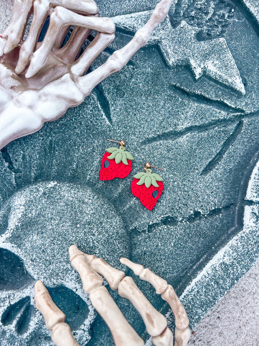 Strawberry Skull Dangles