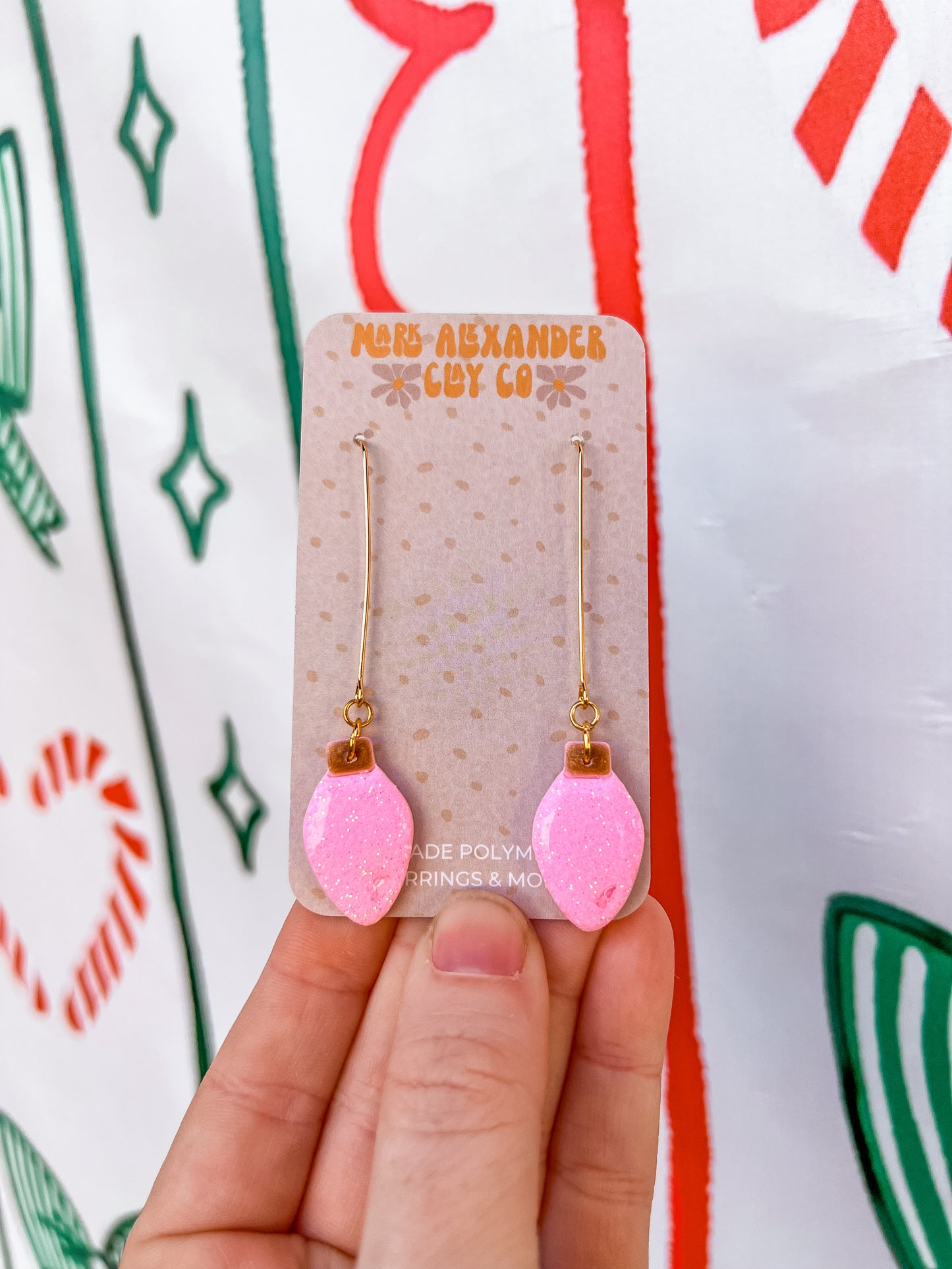 Pink Glitter Light Dangles