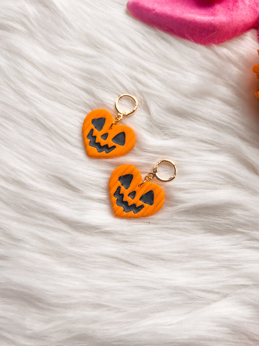 Jack-O-Lantern Heart Huggies