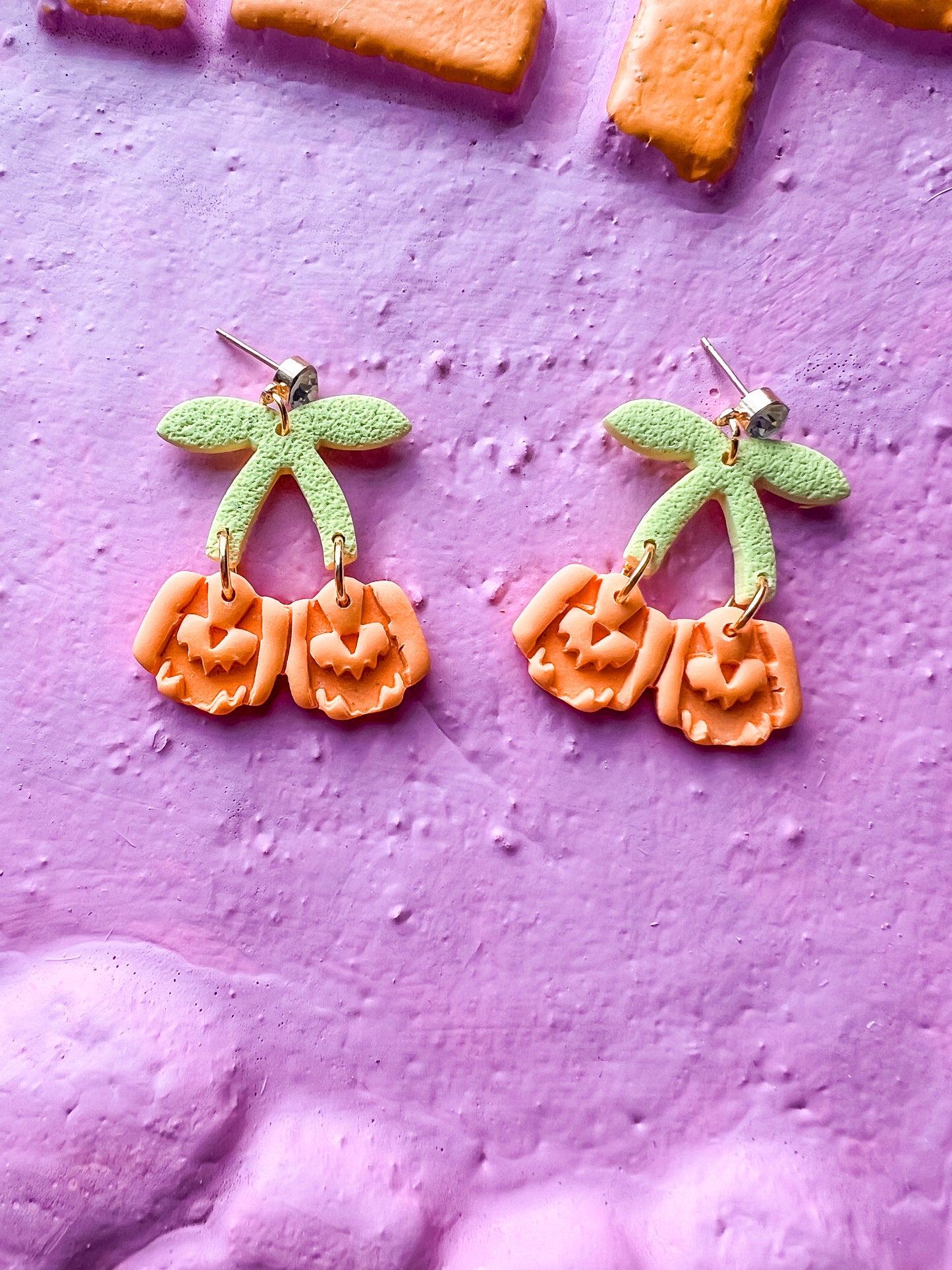 Jack-O-Lantern Cherry Dangles