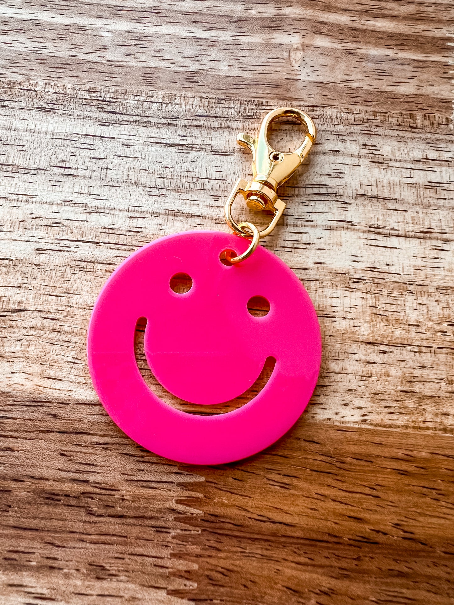 Acrylic Happy Face Keychain