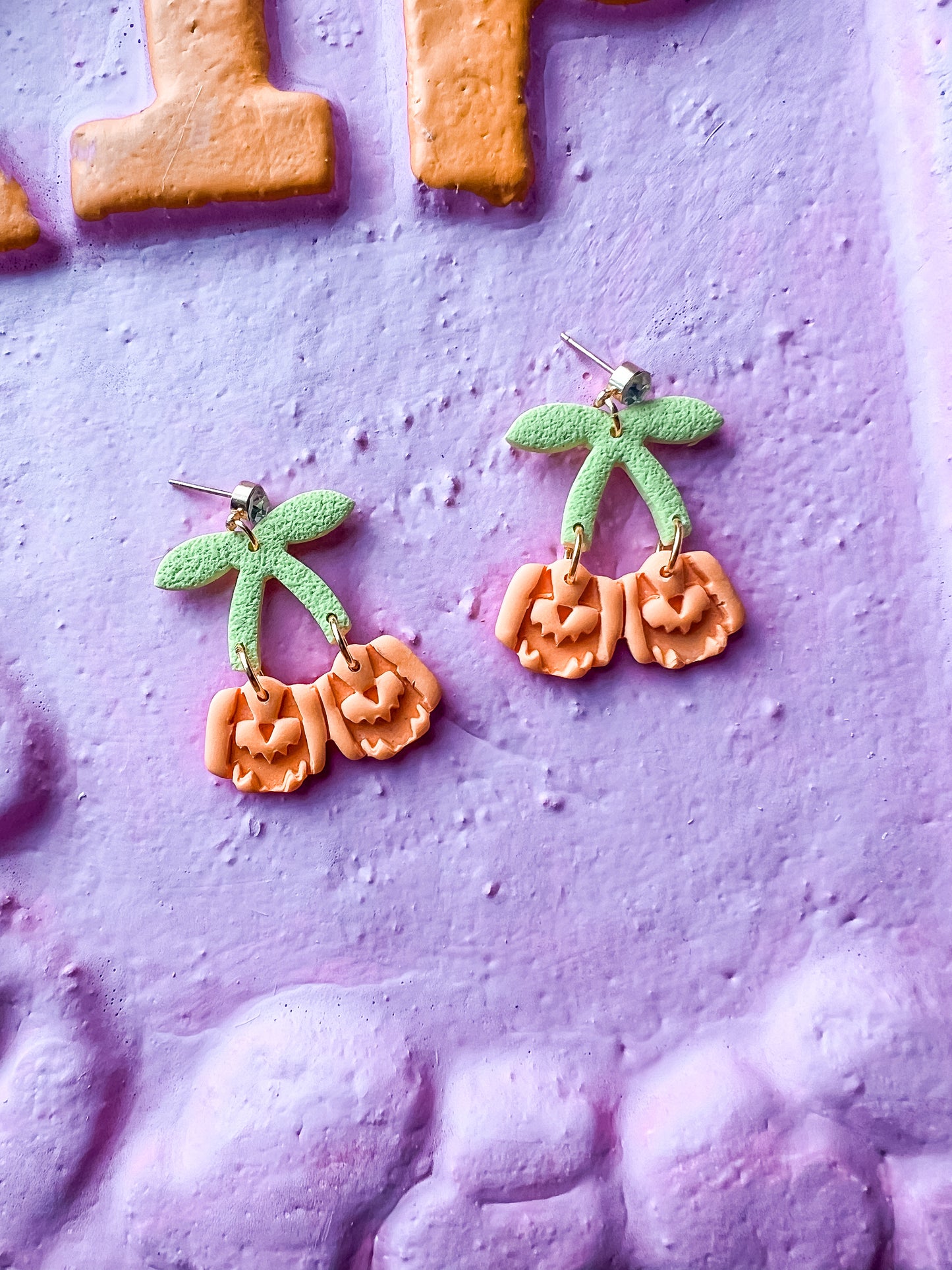 Jack-O-Lantern Cherry Dangles