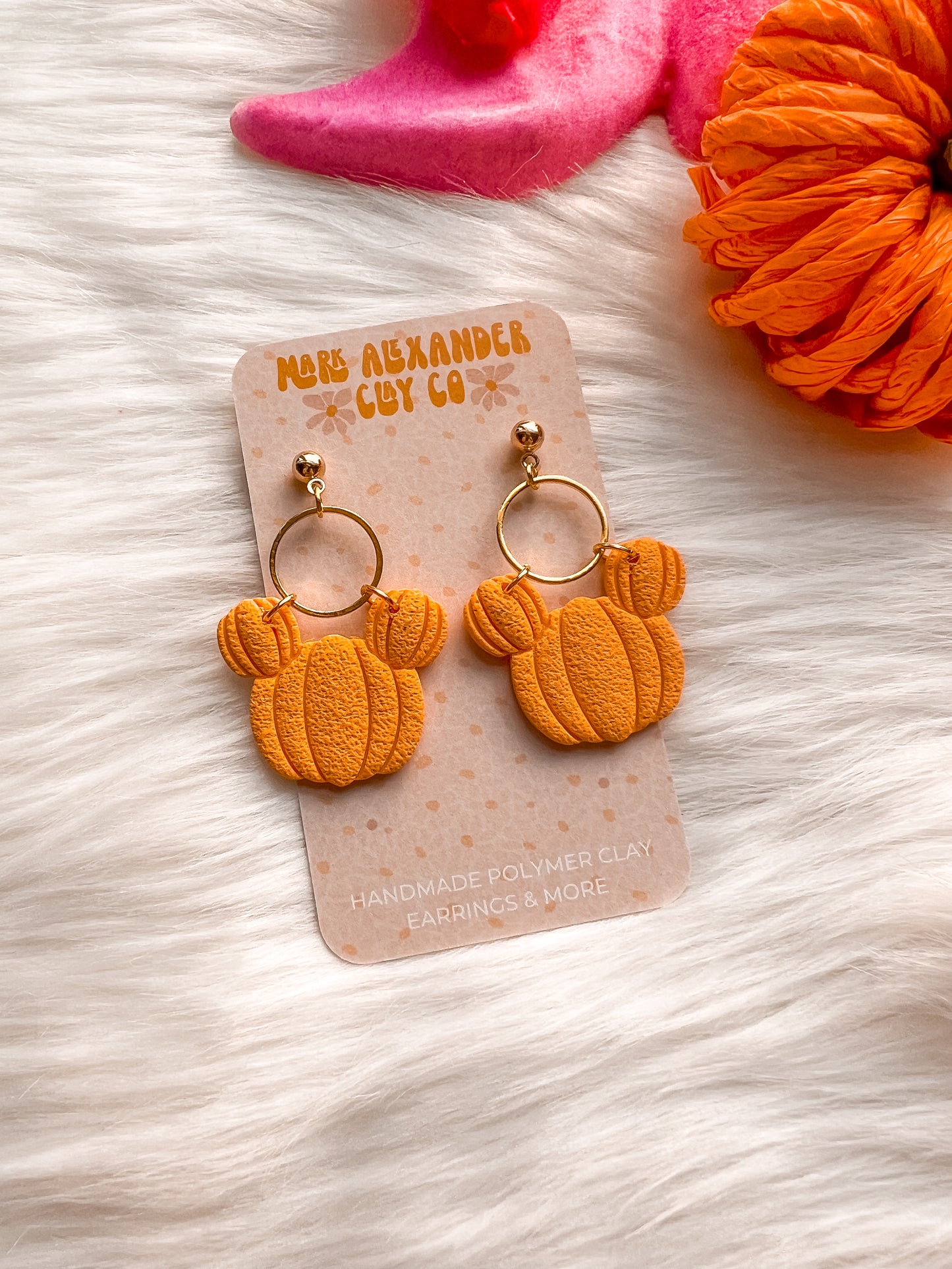 Mousey Pumpkin Dangles