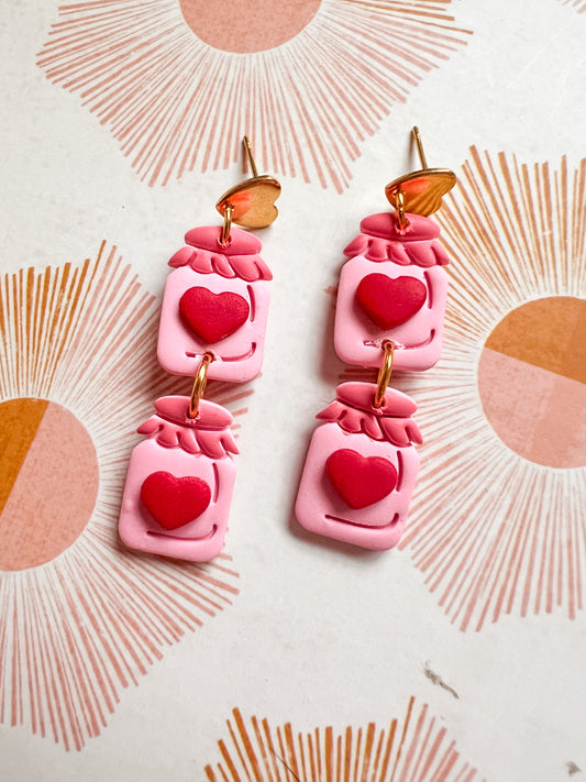Stacked Heart Jam Dangles