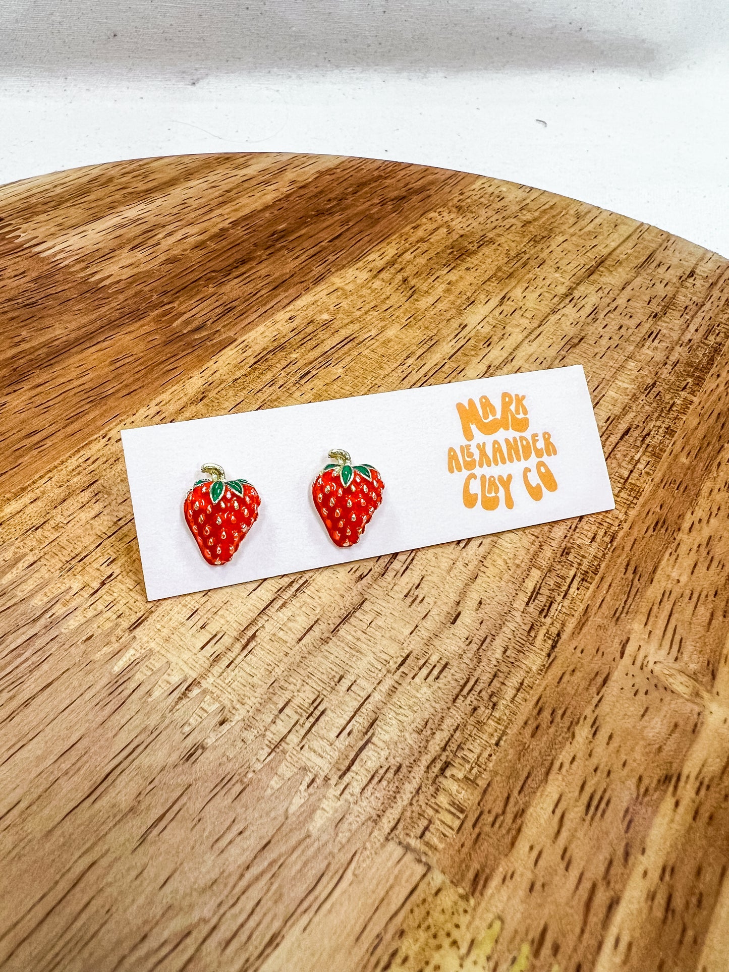 18k Gold Plated Strawberry Studs