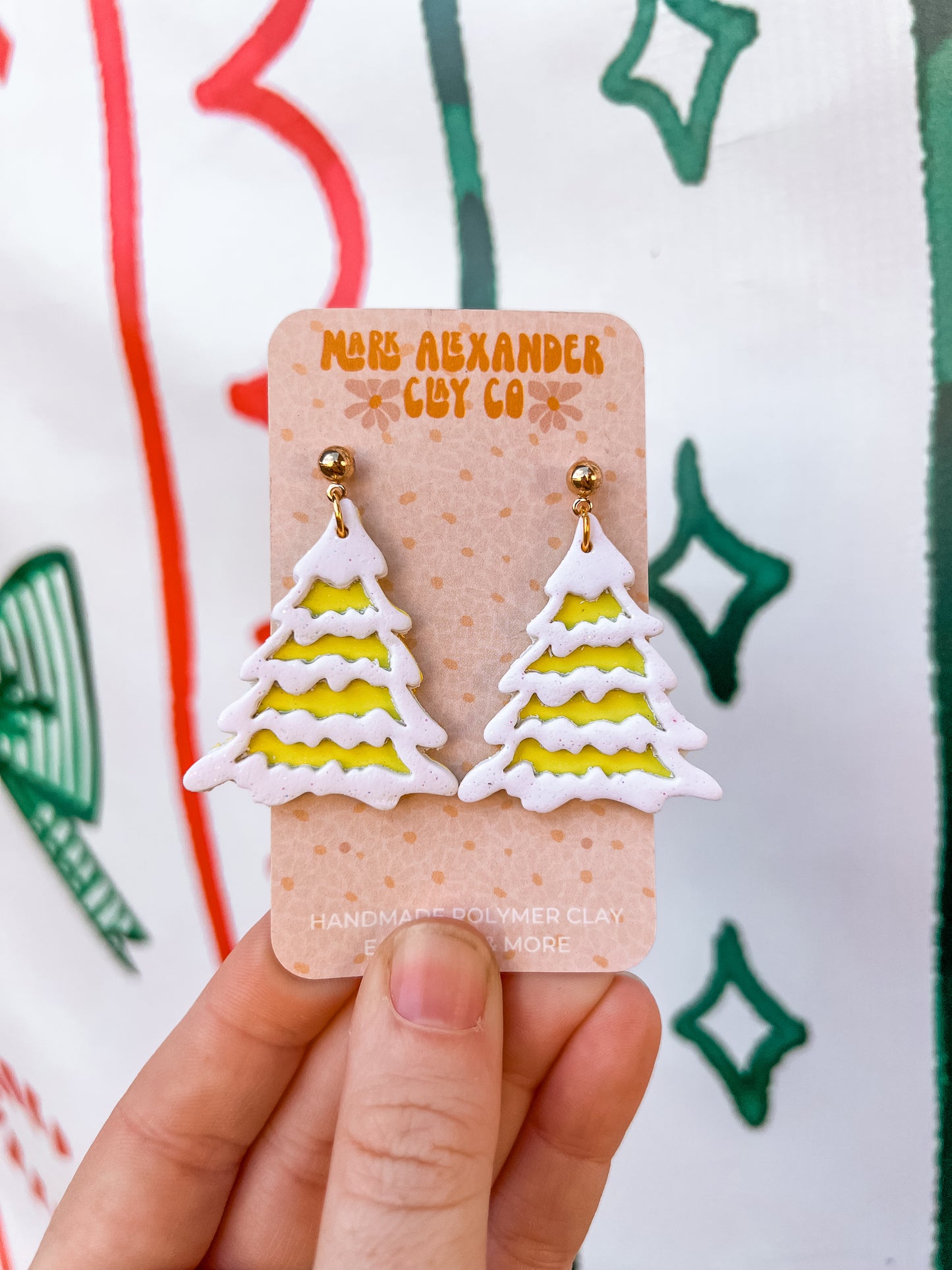 Glitter Flocked Tree Dangles