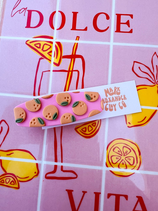 Multi Orange Barrette Hair Clip