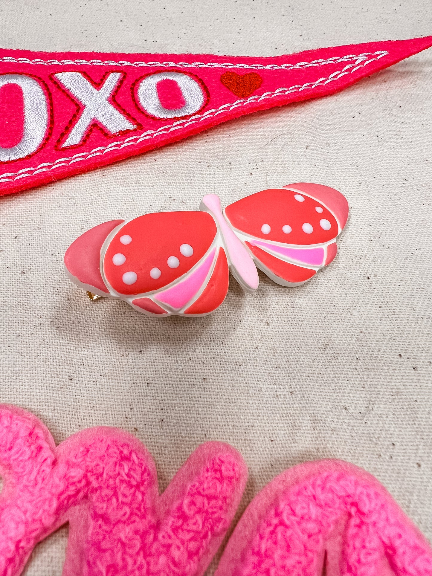 Valentine Butterfly Barrette Hair Clip