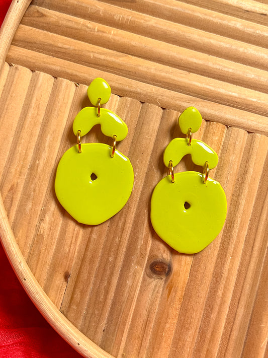 Lime Green Organic Dangles