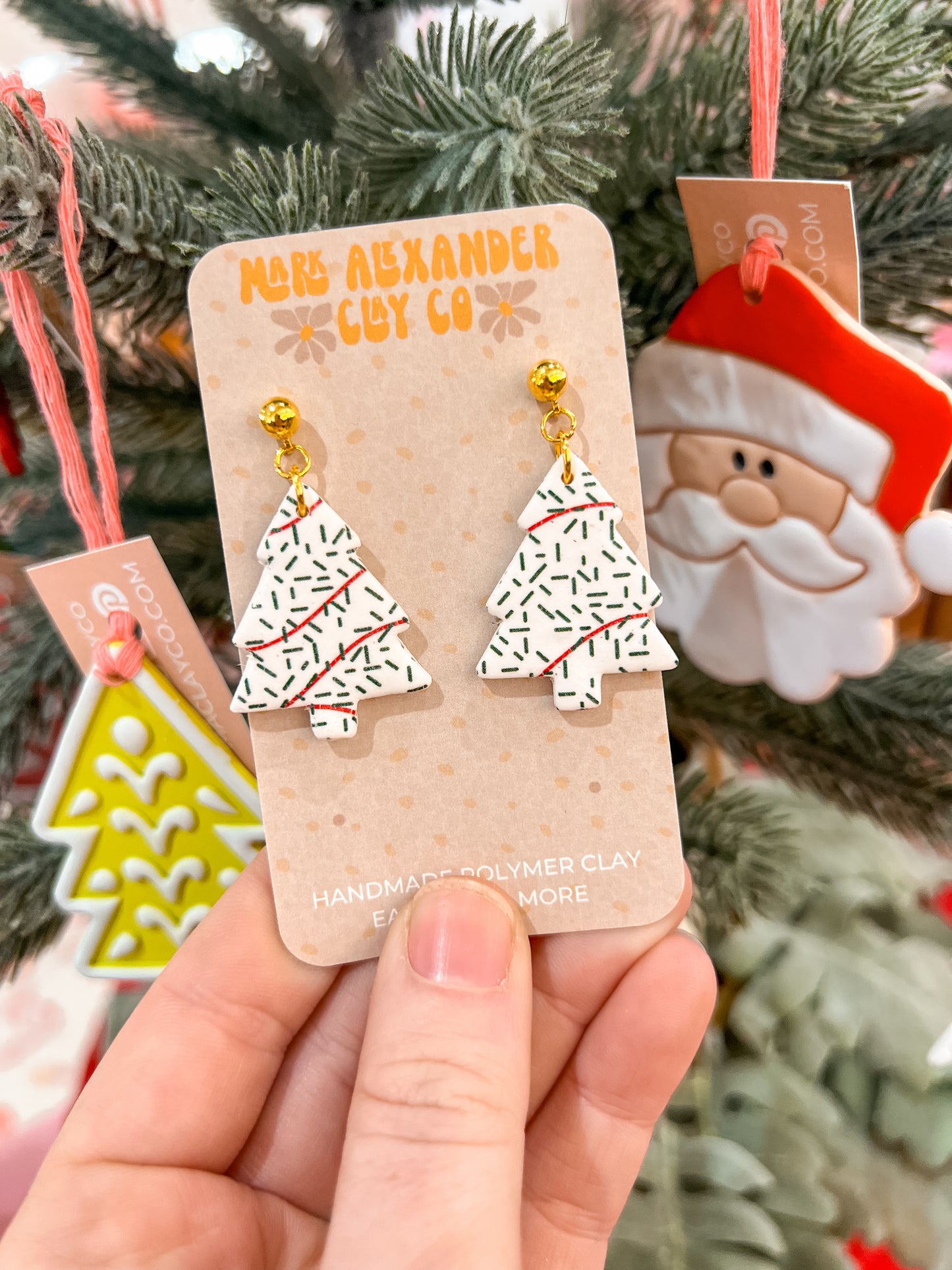 Small Christmas Tree Cake Dangles