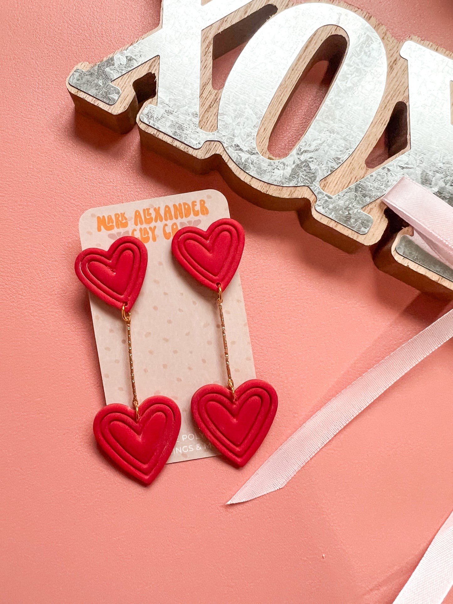 Double Heart Dangles