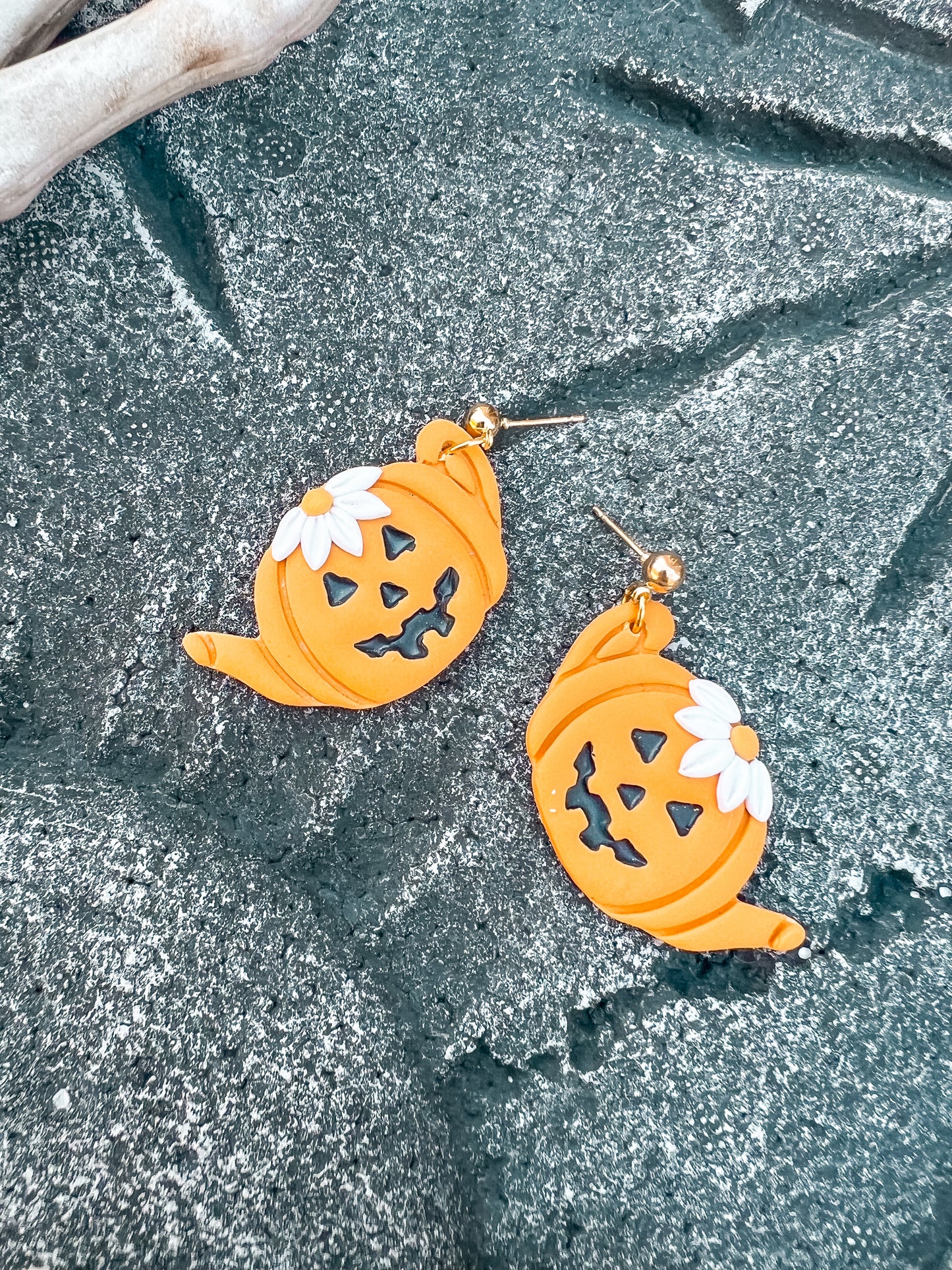 Floral Jack-o-Lantern Teapot Dangles
