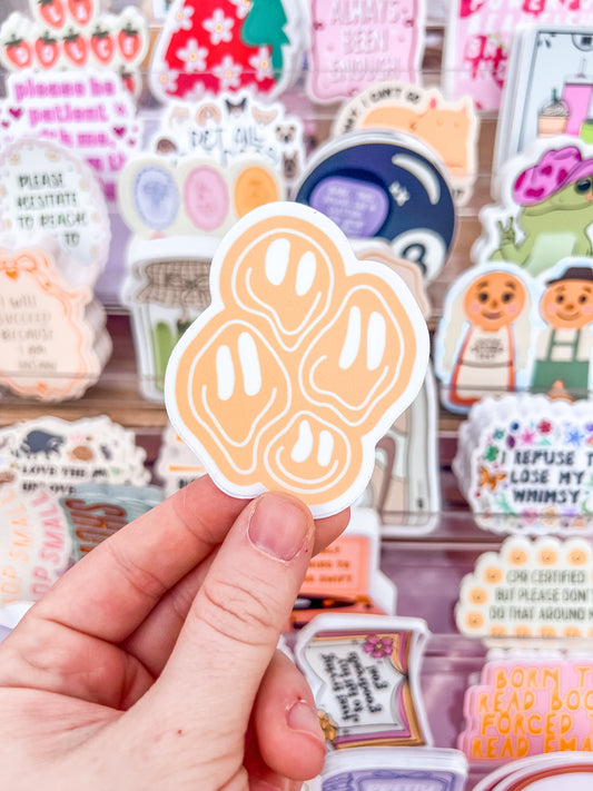Drippy Happy Face Sticker