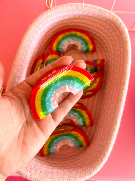 Acrylic Rainbow Claw Hair Clip