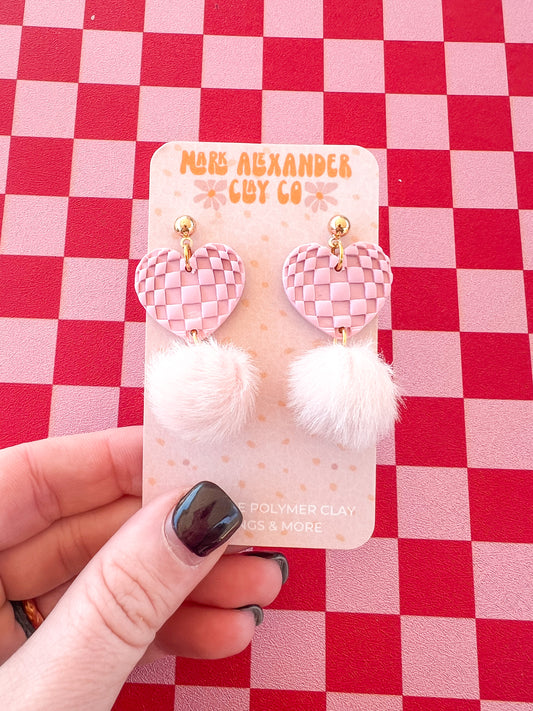 Heart Discoball Puff Dangles