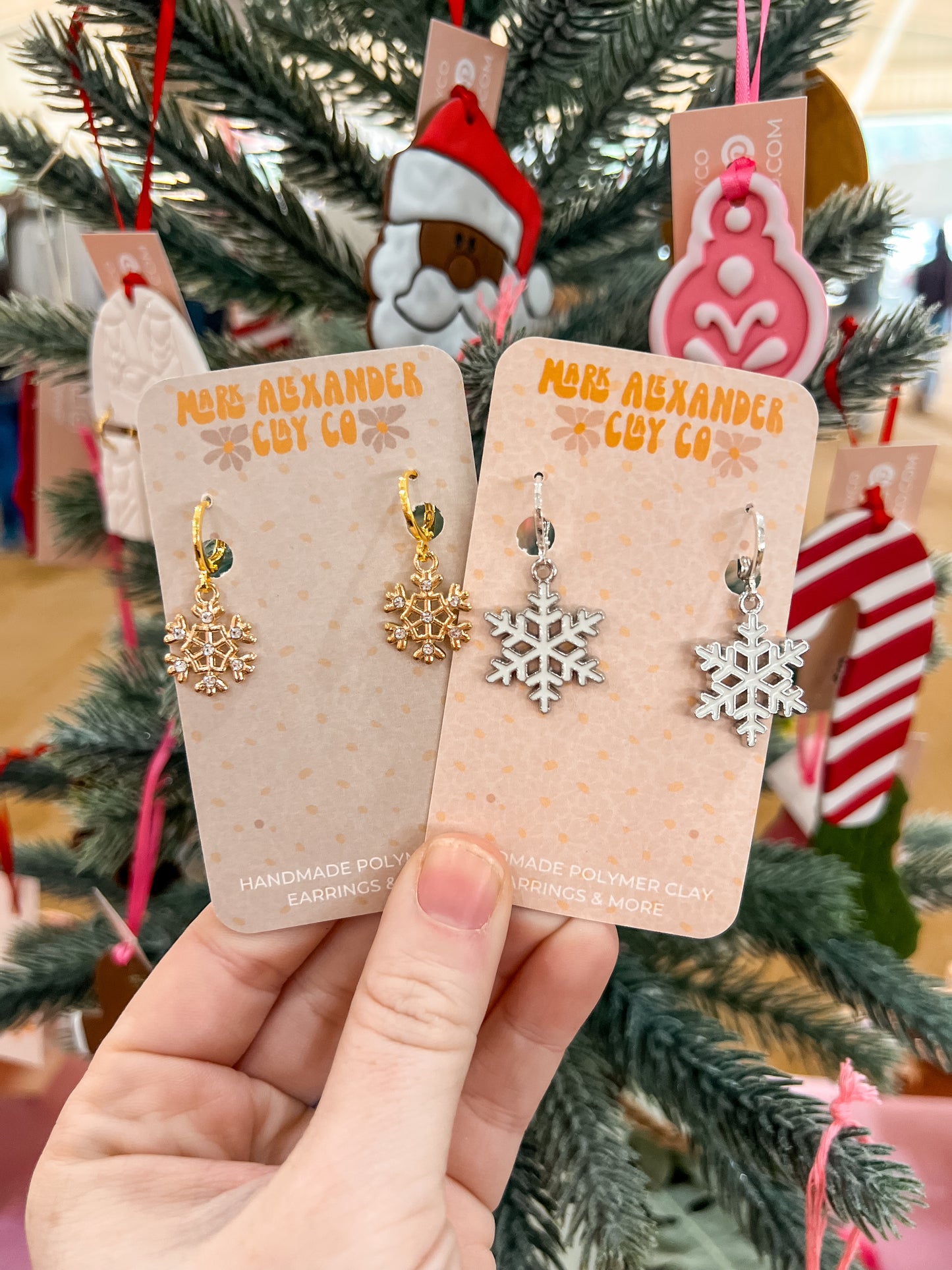 Silver & Gold Plated Snowflake Huggies